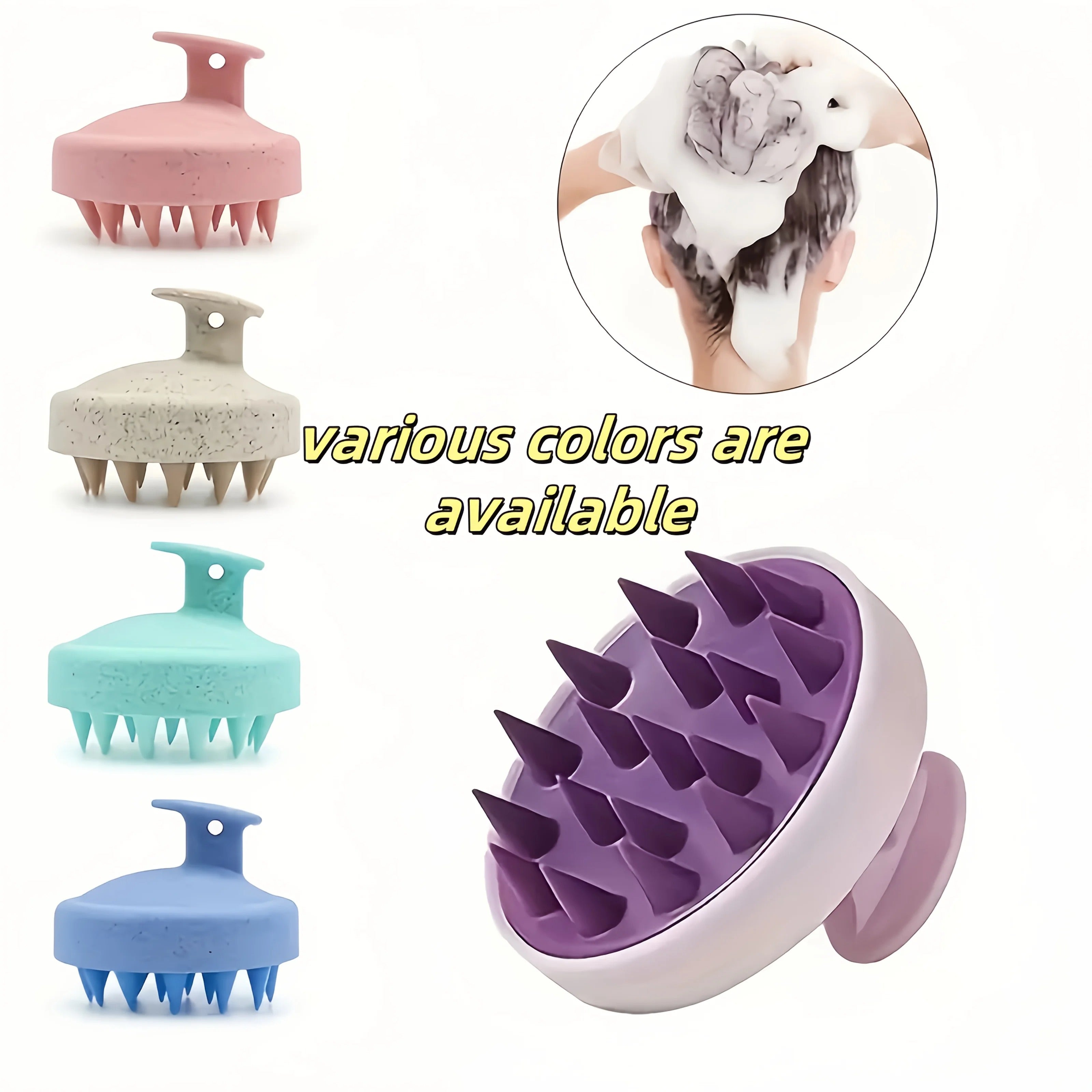 Pink Silicone Scalp Massager & Shampoo Brush